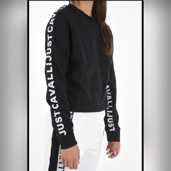 Just Cavalli Sweatshirt in black, Size L - Picture 1 of 6